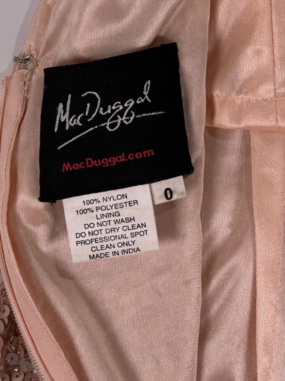 Mac Duggal Rose Gold Sequin Slit Gown 0 AS IS DEAL - Picture 8 of 15